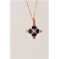 14kt Yellow Gold Sapphire Pendant Necklace