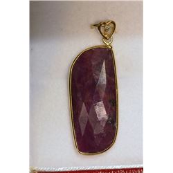 14kt Yellow Gold Ruby and Diamond Pendant