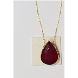 14kt Yellow Gold Ruby Pendant Necklace MSRP $3500