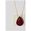 Image 1 : 14kt Yellow Gold Ruby Pendant Necklace MSRP $3500