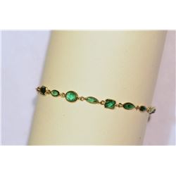 14kt Yellow Gold Emerald Bracelet MSRP $3535