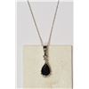 Image 1 : 14kt White Gold Sapphire and Diamond Pendant