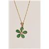 Image 1 : 14kt Yellow Gold Emerald and Diamond Pendant