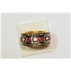 Image 1 : Sterling Silver Gold Plated Ruby and Diamond Ring