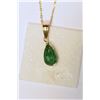 Image 1 : 14kt Yellow Gold Emerald Pendant Necklace
