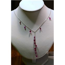 10kt White Gold Ruby Necklace MSRP $3412