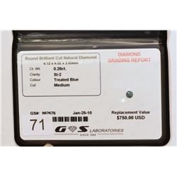 Genuine Blue Diamond Gemstone Retail $750