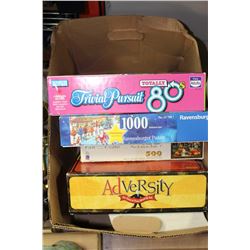 BOX OF GAMES & PUZZLES