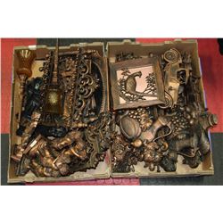 2 FLATS OF COPPER TONE CRAFTED ARTWORK