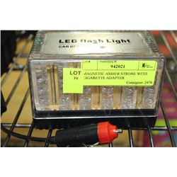 MAGNETIC AMBER STROBE WITH CIGARETTE ADAPTER