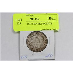 GEORGE V 1913 SILVER 50 CENTS