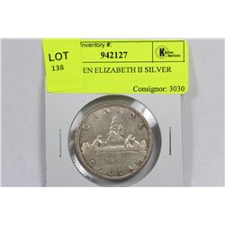 1959 QUEEN ELIZABETH II SILVER DOLLAR