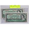 Image 1 : 1954 ASTERISK BM $1 REPLACEMENT NOTES X2