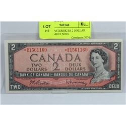 UNC 1954 ASTERISK BB 2 DOLLAR REPLACEMENT NOTE