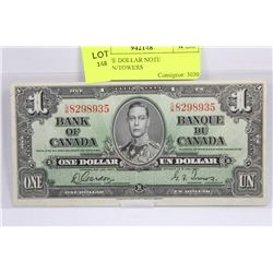 1937 ONE DOLLAR NOTE GORDON/TOWERS