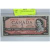 Image 1 : GEM UNC 1954 TWO DOLLAR NOTE PREFIX HG