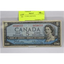 1954 FIVE DOLLAR NOTE