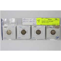 GEORGE V SILVER DIMES 1929-30-31-32 X4