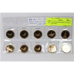10 NON CIRC ISSUE PROOF LOONIES INCLUDING