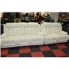 Image 1 : NEW WHITE PERFORATED LEATHER RECLINING 82" SOFA W