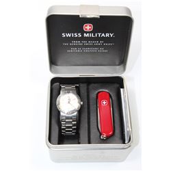 COMPLETE SWISS MILITARY SET INCLUDES WATCH & KNIFE