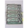 Image 1 : 1954 CANADA 1 DOLLAR BANKNOTE X5