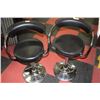 Image 1 : BLACK & CHROME HYDRAULIC BARSTOOLS X2