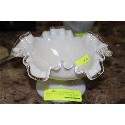 FLUTED MILK GLASS CANDY DISH