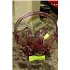 Image 1 : PINK ART GLASS BASKET