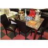 Image 1 : FAUX MARBLE TOP TABLE WITH 5 CHAIRS
