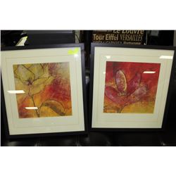 SET OF 2 FLOWER ABSTRACT PICTURES -