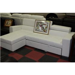 NEW CONVERTABLE LIFT BACK WHITE SECTIONAL/BED