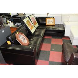 NEW LEATHERETTE L SHAPED SECTIONAL ON CHOICE:BLACK