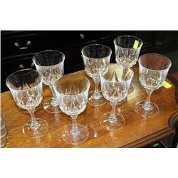 SET OF 7 ESTATE CRYSTAL GLASSES