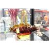Image 1 : AMBER ART GLASS BASKET