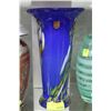 Image 1 : BLUE MADE IN CZECH REPLUBLIC LARGE ART GLASS VASE