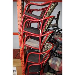 STACK OF 10 RED COMMERCIAL GRADE ARMCHAIRS