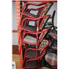 Image 1 : STACK OF 10 RED COMMERCIAL GRADE ARMCHAIRS