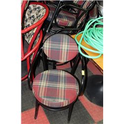 STACK OF 15 PLAID COMMERCIAL GRADE ARM CHAIRS