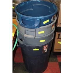 STACK OF 4 GARBAGE CANS