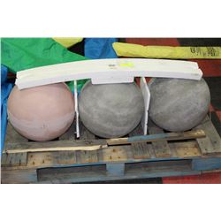 SET OF THREE 15" CONCRETE BALLS