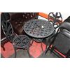 Image 1 : SMALL BLACK METAL TABLE WITH 2 CHAIRS