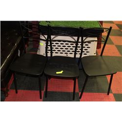 SET OF 3 BLACK CHAIRS