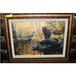 BLACK BEAR PRINT ON CANVAS
