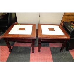 PAIR OF 2 WOODEN OVERISIZED END TABLES