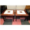 Image 1 : PAIR OF 2 WOODEN OVERISIZED END TABLES