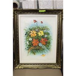 FLORAL OIL ON CANVAS ESTATE PICTURE