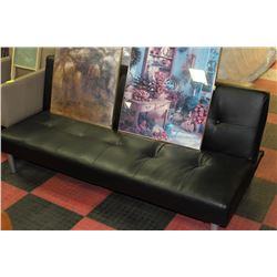 WOOD FRAMED LEATHERETTE FOUTON