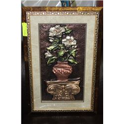 SHADOWBOX STYLE FLORAL FRAMED PICTURE