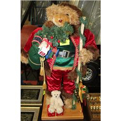 LARGE CHRISTMAS 3' TEDDY BEAR FIGURE